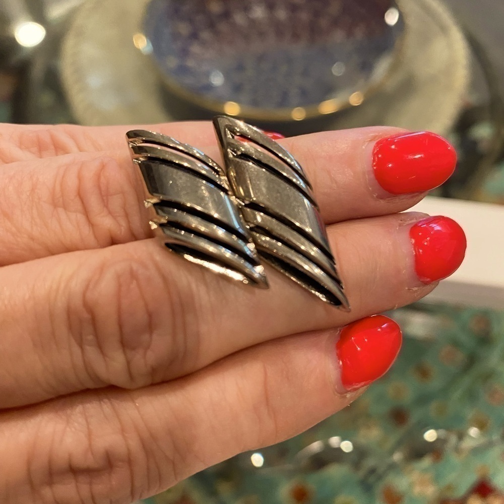 Silver and Black Cuff Links